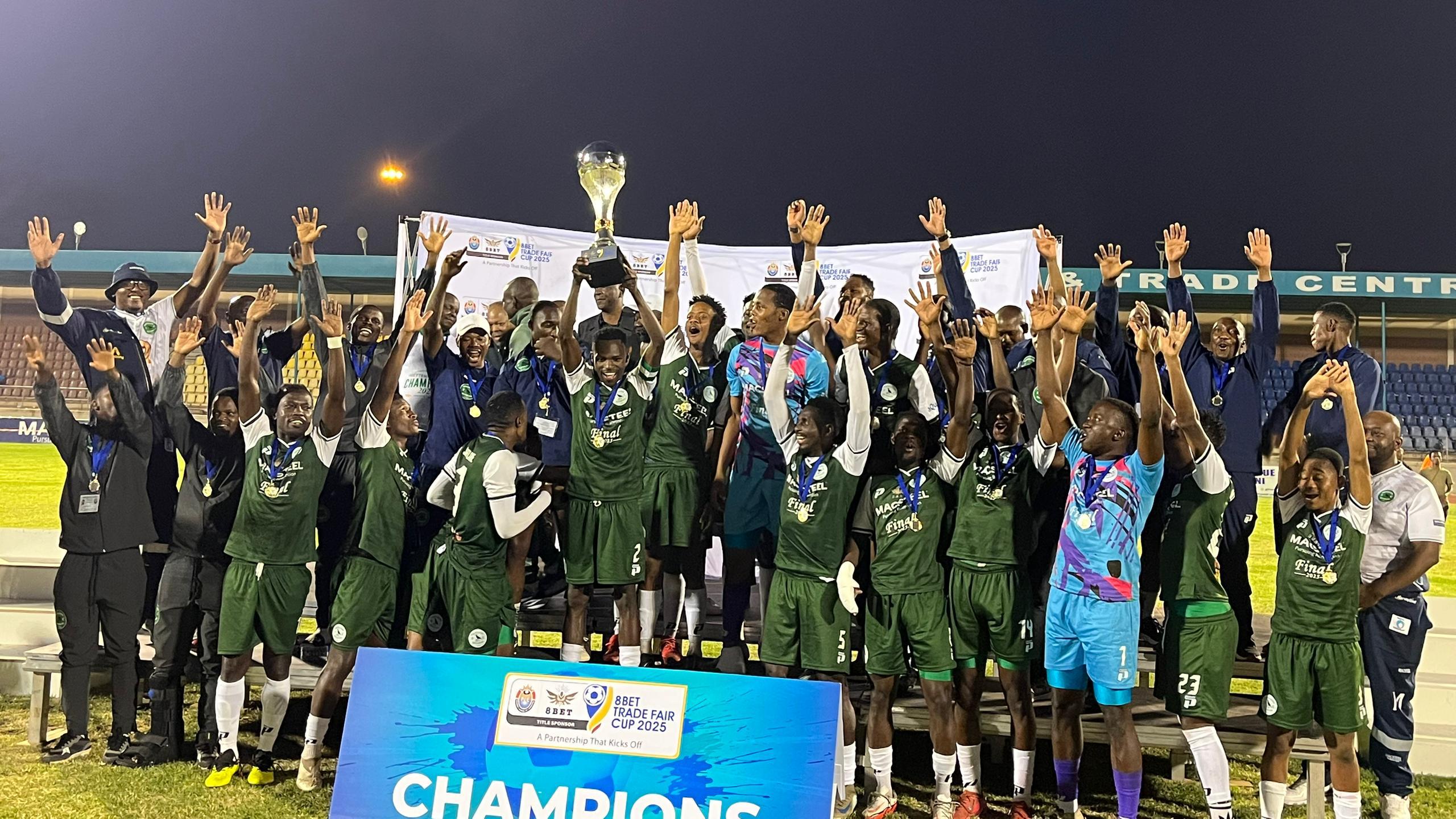 Nsingizini Hotspurs have etched their name in glory, seizing victory at the 2025 8Bet Trade Fair Cup.